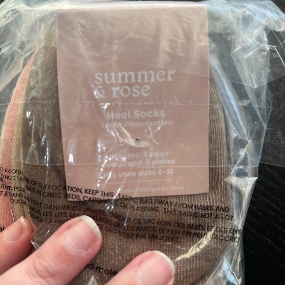 Summer & Rose Heel Socks - 5 Pairs NIB - Picture 3 of 4